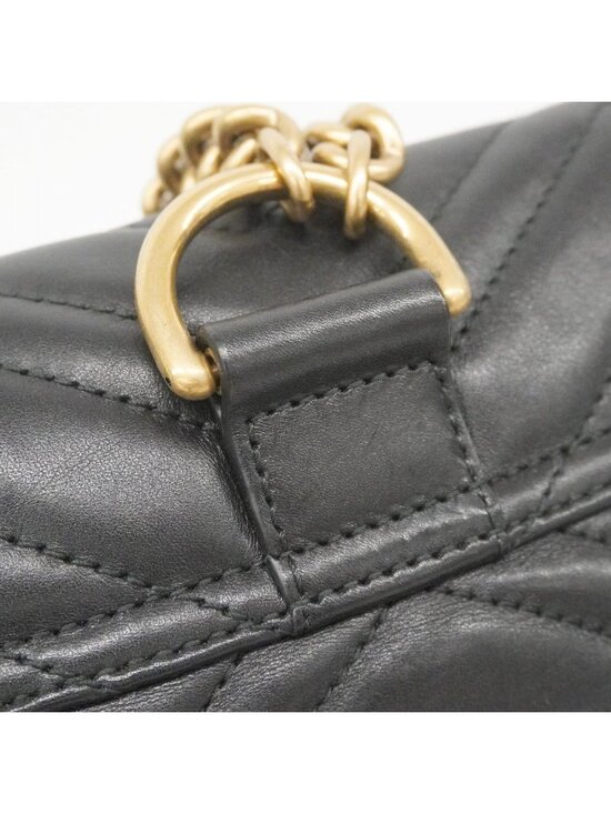 Gucci Backpack GG Marmont Leather Black Gold